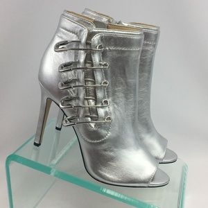 Katy Perry Ankle Boots 8.5 M Silver Metallic